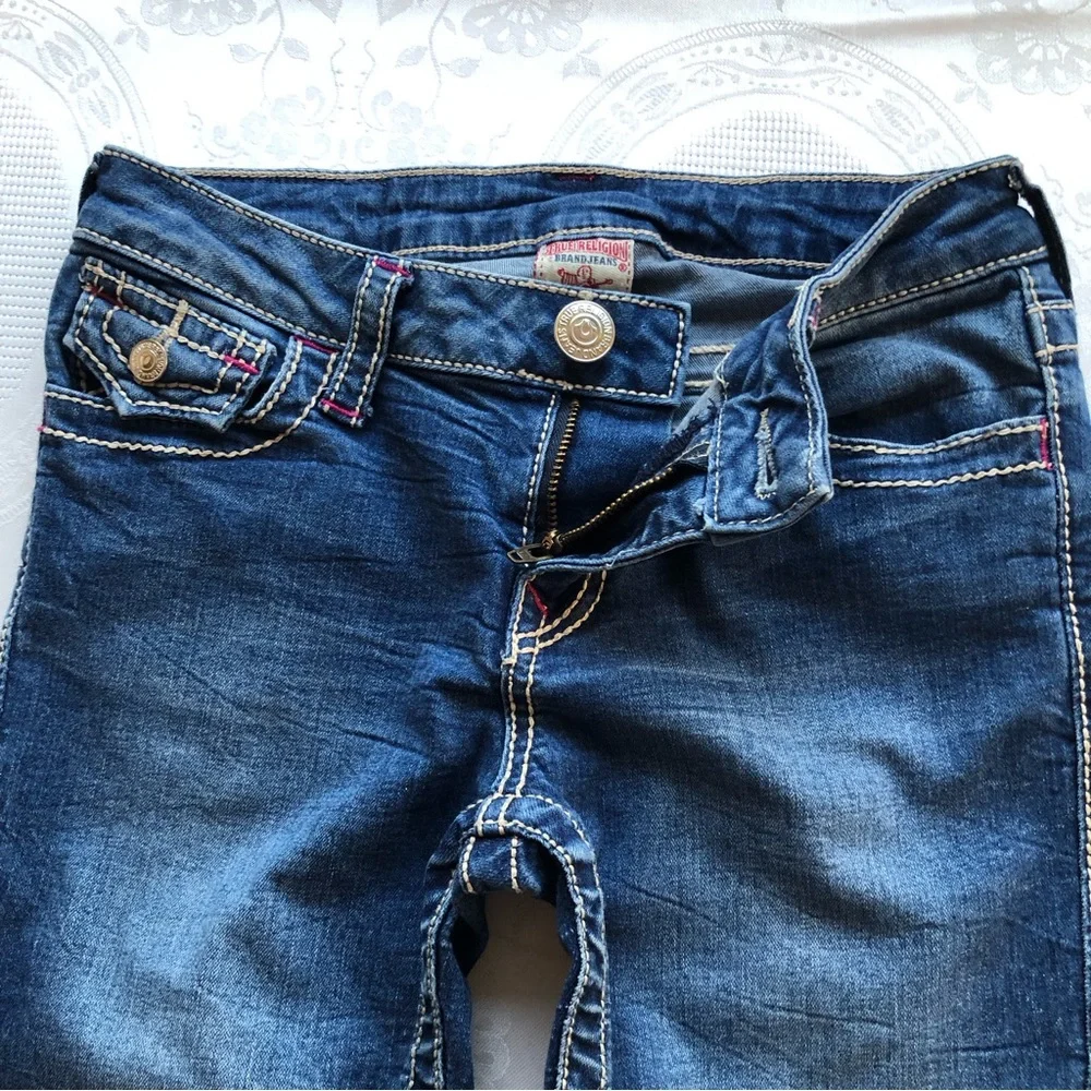 True Religion Girls Size 10 Blue Jeans Denim Pants Classic-Fit Straight-Leg